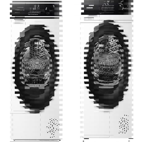 Uscator de rufe Heinner HHPD-HMK90IVFC+++, Pompa de caldura, Capacitate 9 kg, Clasa energetica: C, Motor inverter, Display digital, Touch control, 14 programe, Alb